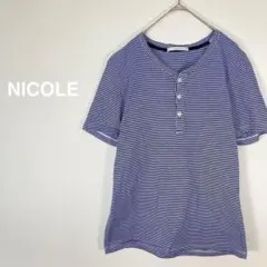 1225【ニコル】半袖　Tシャツ　ボーダー【M】綿100 夏　カジュアルのサムネイル