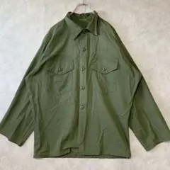 ユーティリティーシャツ ミリタリージャケット 米軍 L~ダブルポケット カーキ