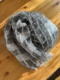 グレー メッシュデザイン ストール シルク　レーヨン　インド製　未使用品