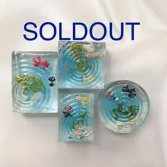 春夏レジン 金魚ヘアゴム 箸置アソート 4個セット D