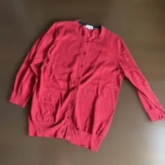 紅色の七分袖カーディガンのサムネイル