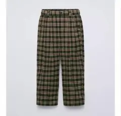 ZARA キッズ 新品 ダーツ入りチェック柄バルーンパンツ 134