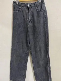 Samansa Mos2 ダークグレー ストレートデニム