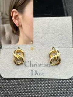 【美品】 クリスチャンディオール イアリング クリップ式 ゴールドのサムネイル