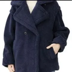 ラストSALE❗️タグ付き新品　ミラオーウェン　ボアコート　ネイビー