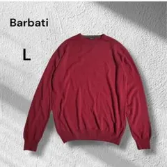 Barbati◆イタリー製ニット　長袖ニット　クルーネック　カシミヤ混　赤 L