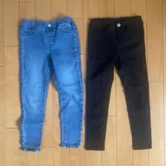 GU ボトムス 110cm デニム&ブラックセット