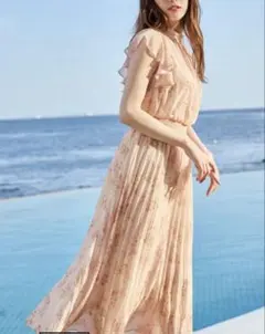 LANTINAM ランティナム ノースリーブワンピース ロングワンピ ピンク