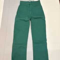 ZARA グリーン ストレートデニム