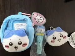 ハチワレ ミニがま口ポーチ ぬいぐるみ ライトスティックチャーム　3点セット