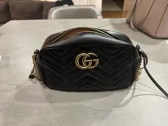 福岡岩田屋購入 GUCCI GGマーモント ショルダーバッグ ブラック - メルカリ