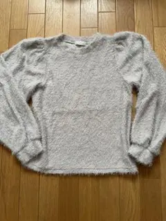 グレー ふわふわ 長袖ニット Lサイズ