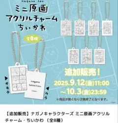 ナガノキャラクターズ ミニ原画アクリルチャーム 喜びがない ハチワレ ナガノくじ
