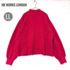 HK WORKS LONDON シャギーニット ルーズセーター LL 赤