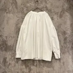 Louere♡レディース スタンドカラーブラウス 白 美品 Mのサムネイル