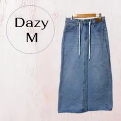 Dazy デニムロングスカート M ウエスト紐 カジュアル デニムブルー