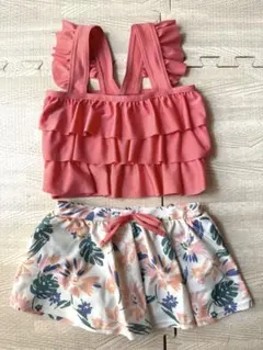 キッズ　セパレート水着　110 サーモンピンク