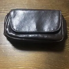 ダークブラウン レザー ポーチ