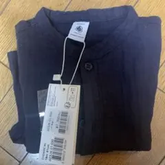 PETIT BATEAU ネイビー ボタン付きシャツ 18ヶ月