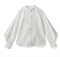 スタンドカラーボリュームスリーブブラウス[al83] ※ホワイトカラー