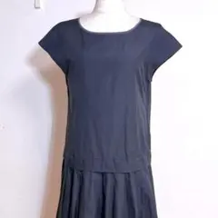 ♥️美品 ノンサンス ローウェスト バックボタン ワンピース チュニック Fのサムネイル