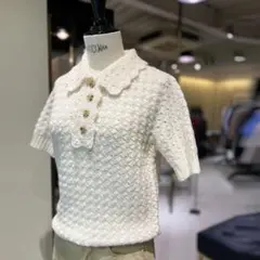 24AW マディソンブルー　アルパカ　クロシェポロニット