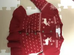 なみ様専用　ラルフローレン 赤 トナカイ柄 フリルカーディガン