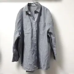 nemne store ストライプシャツ オーバーサイズ 長袖 F ネンネストアのサムネイル
