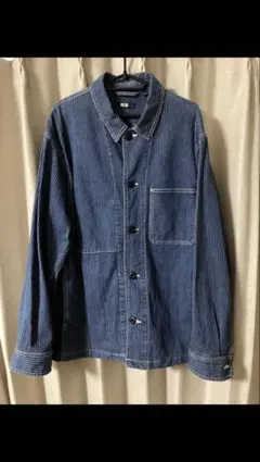 UNIQLO ダークブルー ストライプジャケット Lサイズ