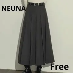 NEUNA クラシック プリーツ ミディ スカート グレー Freeのサムネイル