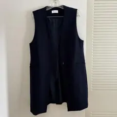 PLST ロングベスト ジレ ネイビーのサムネイル