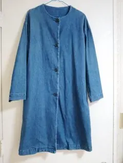 無印良品、ノーカラーデニムコートМ