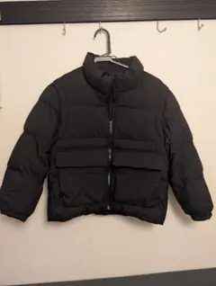 GU 黒いダウンジャケット・ベスト2WAY 中綿入り 袖取り外し可能