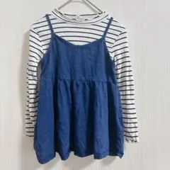 【2点セット】ボーダーロンT デニム キャミチュニック セットアップ 子供服