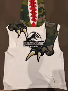 JURASSIC PARK ノースリーブ フーディー 迷彩