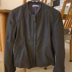 カーキグレーラム革ジャケット