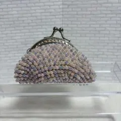 ハンドメイド ビーズ編み込み がま口
