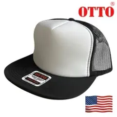 OTTOメッシュキャップ 白x紺 ホワイトxネイビー トラッカーキャップ