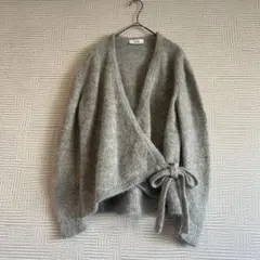 【美品】COS コス☆ウールアルパカラップカーディガン グレー カシュクール