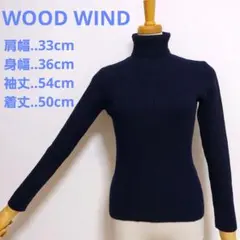 WOOD WIND ネイビー タートルネック セーター 長袖