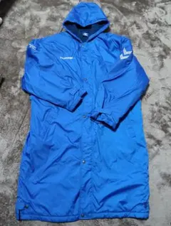 最終処分！美品hummel フード付き青色ベンチコート