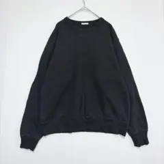 GUジーユー クルーネックスウェット 無地トレーナー ブラック（M）コットン