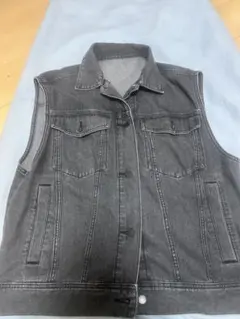 ダークグレー デニムジレ