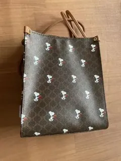 値下げ！PEANUTS スヌーピーマカダム柄バッグ