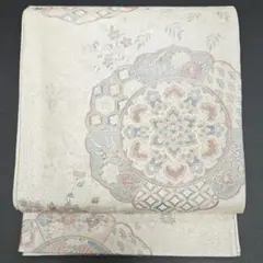 No.215 袋帯 六通柄 正倉院文様 900織特選佐賀錦 シルバー系