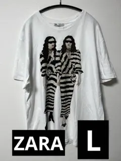 ZARA Tシャツ ホワイト 刺繍あり