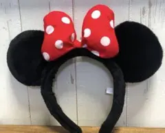 ミニーマウス カチューシャ 赤いリボン