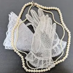 レースグローブ・ハンカチ・パールネックレス セット
