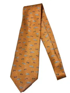 BVLGARI オレンジ シルク ネクタイ