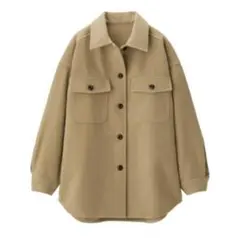 美品✨ GU ベージュ オーバーサイズシャツジャケット